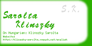 sarolta klinszky business card